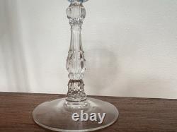 Vintage Set Of 4 Fostoria Wilma Blue Clear Crystal Magnum Balloon Wine Glasses