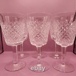 Vintage Set Of 6 Waterford Crystal ALANA Wine Goblet Glasses