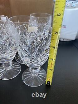 Vintage Set Of Six Waterford Crystal Donegal White Wine Glasses 5Tall