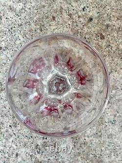 Vintage Set of 12 Multi-Color Cut-Crystal / Flowers Wine Glasses