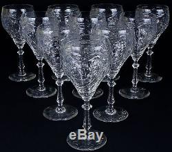 Vintage Set of 24 Hawkes Rock Crystal Glasses 12 Water and 12 Wine