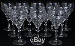 Vintage Set of 24 Hawkes Rock Crystal Glasses 12 Water and 12 Wine