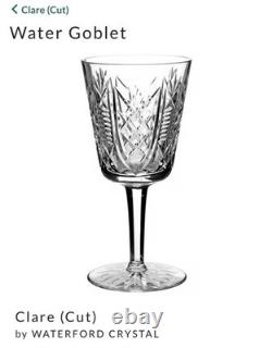 Vintage Set of 5 Vtg WATERFORD CRYSTAL Clare 6-7/8 Water Goblets/Wine Glasses