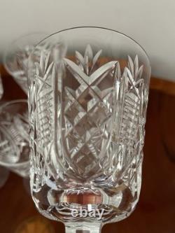 Vintage Set of 5 Vtg WATERFORD CRYSTAL Clare 6-7/8 Water Goblets/Wine Glasses