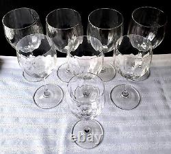 Vintage Set of Eight Mikasa Stephanie Crystal Wine / Water / Aperitif Glasses