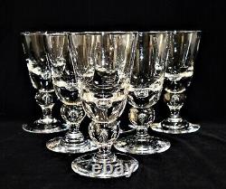 Vintage Steuben Crystal 6 Wine Water Goblets Glasses Tear Drop Barware BALUSTER