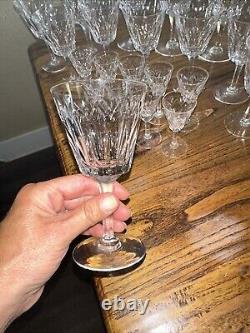 Vintage Stuart England crystal wine Cordial glasses Huge Set