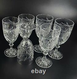 Vintage Stunning Cut-Crystal Water/Wine Glasses Resemble Nachtmann Traube 6