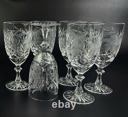 Vintage Stunning Cut-Crystal Water/Wine Glasses Resemble Nachtmann Traube 6