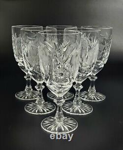 Vintage Stunning Cut-Crystal Water/Wine Glasses Resemble Nachtmann Traube 6