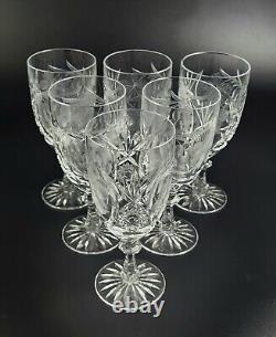 Vintage Stunning Cut-Crystal Water/Wine Glasses Resemble Nachtmann Traube 6