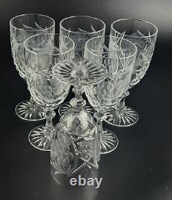 Vintage Stunning Cut-Crystal Water/Wine Glasses Resemble Nachtmann Traube 6