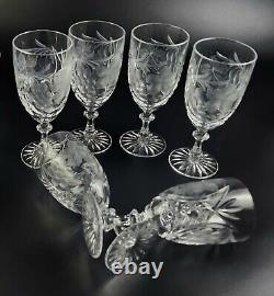 Vintage Stunning Cut-Crystal Water/Wine Glasses Resemble Nachtmann Traube 6