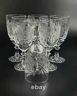 Vintage Stunning Cut-Crystal Water/Wine Glasses Resemble Nachtmann Traube 6