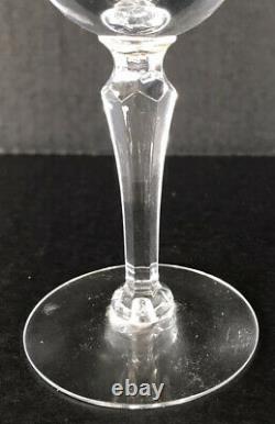 Vintage Tiffin Glass Chardonnay Wine Glasses 6 1/8Cut Crystal Set Of 5