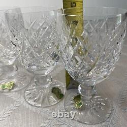 Vintage WATERFORD Donegal Claret Wine Glasses Set of 4 Crystal Stemware MINT