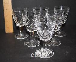 Vintage Waterford Ireland Cut Crystal Cordial Glass Set of Six 4.25 High