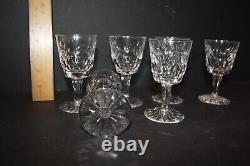 Vintage Waterford Ireland Cut Crystal Cordial Glass Set of Six 4.25 High