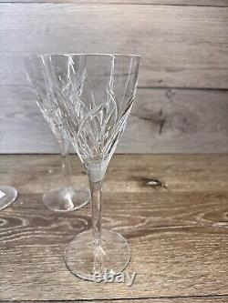 Vintage Waterford Merrill Cut 6 Oz Crystal Wine Glass 8-3/8 Set Of 4