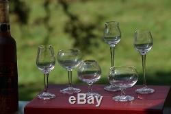 Vintage Wine Cordials MOSER Art Glass Cordial Set Six Snifters & Cordials