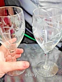 Vintage etched crystal wine & cocktail glasses