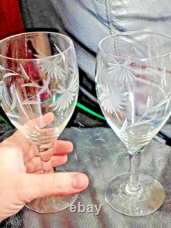 Vintage etched crystal wine & cocktail glasses