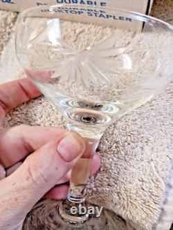Vintage etched crystal wine & cocktail glasses