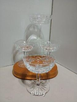 Vintage set of 4 Waterford Crystal Lismore Champagne /Sherbet Footed Glasses