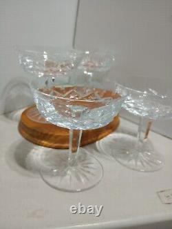 Vintage set of 4 Waterford Crystal Lismore Champagne /Sherbet Footed Glasses