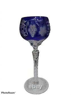 Vtg 4 Hock Nachtmann Traube Cut to Clear Crystal Grape Wine Glasses Goblet 8.25