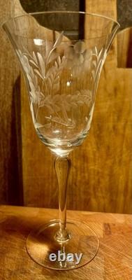 Vtg Colony Danube Etched Wine Goblets Set Of 12 w Wheat & Berries Patten. MINT