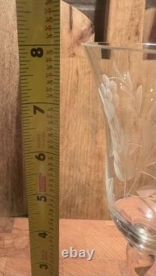 Vtg Colony Danube Etched Wine Goblets Set Of 12 w Wheat & Berries Patten. MINT