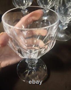 Vtg. Cottagecore Villeroy Boch Wine Glass Goblets Cut Crystal Signed Bernadotte