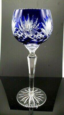Vtg Czech Moser Multicolored Cut Crystal Wine Glasses New Vintage Set of 4
