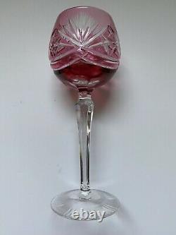 Vtg German Bohemian Lead Crystal Wine Glasses Goblets Set Of 6 Cut to Clear A++