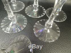 Vtg. Multi-color, Cut to Clear Nachtmann Traube Crystal Wine Glasses-set of 6pcs