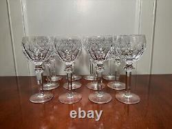 Vtg Set 12 WATERFORD CRYSTAL Curraghmore Hocks Tall Goblets Wine Glasses IRELAND