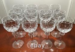 Vtg Set 12 WATERFORD CRYSTAL Curraghmore Hocks Tall Goblets Wine Glasses IRELAND