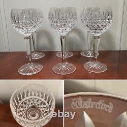 Vtg Set of 6 WATERFORD CRYSTAL Maeve/Tramore Hocks Goblets/Wine Glasses IRELAND