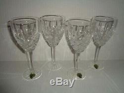 WATERFORD Araglin (4) CRYSTAL CLARETS WINE GLASSES Irish