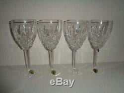 WATERFORD Araglin (4) CRYSTAL CLARETS WINE GLASSES Irish