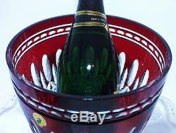 WATERFORD CLARENDON BIG RUBY RED ICE WINE BUCKET, Hand-Cut Lead Crystal
