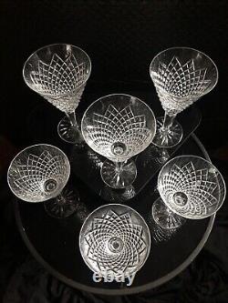 WATERFORD CRYSTAL ALANA CLARET WATER WINE GLASSES SET of SIX Acid Etched 7 EUC