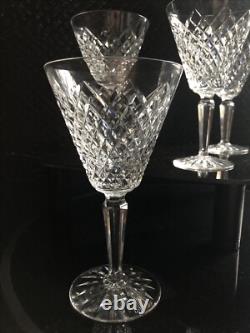 WATERFORD CRYSTAL ALANA CLARET WATER WINE GLASSES SET of SIX Acid Etched 7 EUC