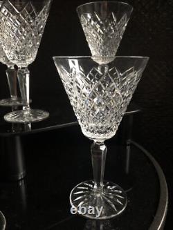WATERFORD CRYSTAL ALANA CLARET WATER WINE GLASSES SET of SIX Acid Etched 7 EUC