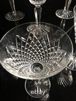 WATERFORD CRYSTAL ALANA CLARET WATER WINE GLASSES SET of SIX Acid Etched 7 EUC