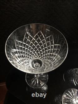 WATERFORD CRYSTAL ALANA CLARET WATER WINE GLASSES SET of SIX Acid Etched 7 EUC
