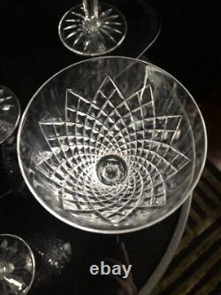 WATERFORD CRYSTAL ALANA CLARET WATER WINE GLASSES SET of SIX Acid Etched 7 EUC