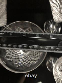 WATERFORD CRYSTAL ALANA CLARET WATER WINE GLASSES SET of SIX Acid Etched 7 EUC