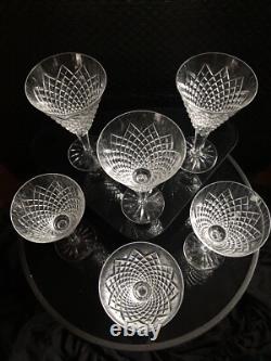 WATERFORD CRYSTAL ALANA CLARET WATER WINE GLASSES SET of SIX Acid Etched 7 EUC